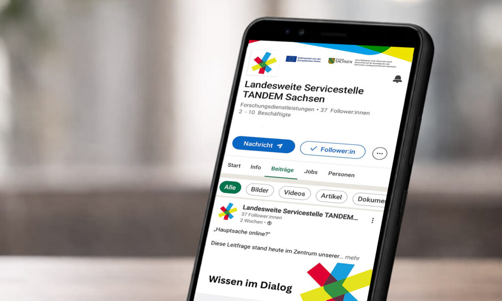Kategorie Social Media der Landesweiten Servicestelle TANDEM Sachsen